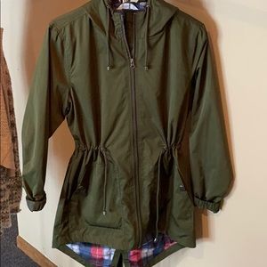 Army green raincoat